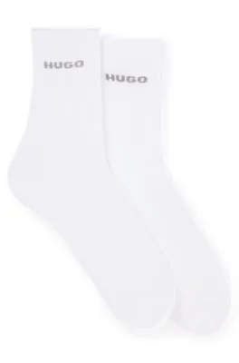 Two-pack of quarter-length socks with logo details