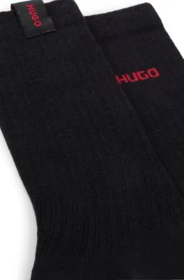 Two-pack of regular-length socks with logo details