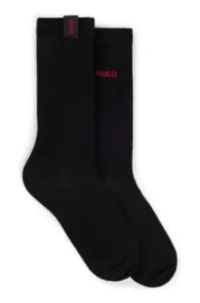 Two-pack of regular-length socks with logo details