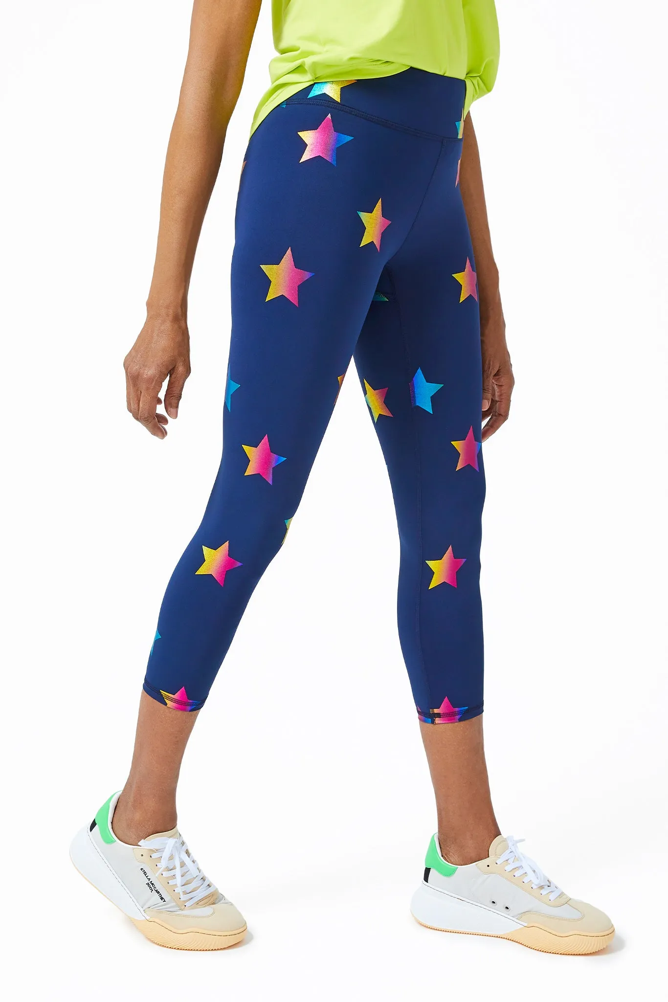 UpLift Capris in Navy Rainbow Star Foil