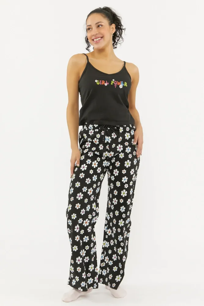 Urban Planet Girl Power Graphic Tank and Pant 2-Piece Pajama Set