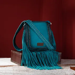 WG65-G2003 Wrangler Rivets Fringe Concealed Carry Crossbody -Turquoise