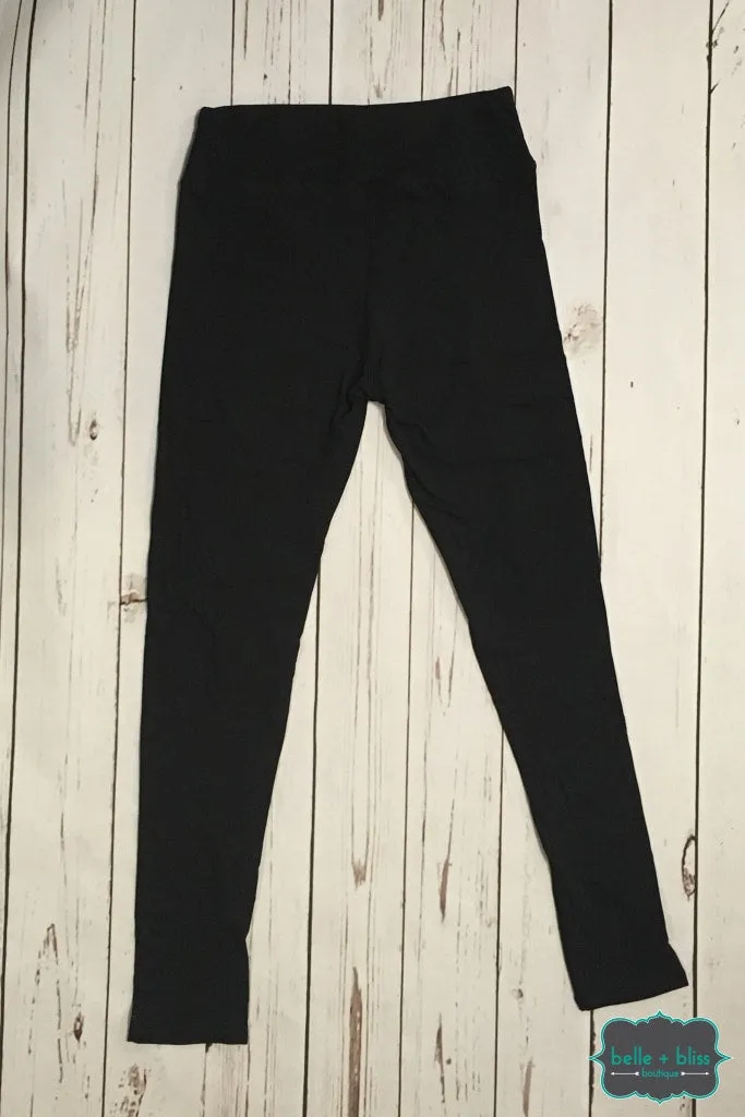 Wide Band FULL Leggings - Black - Regular and Plus