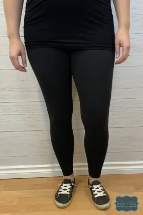 Wide Band FULL Leggings - Black - Regular and Plus