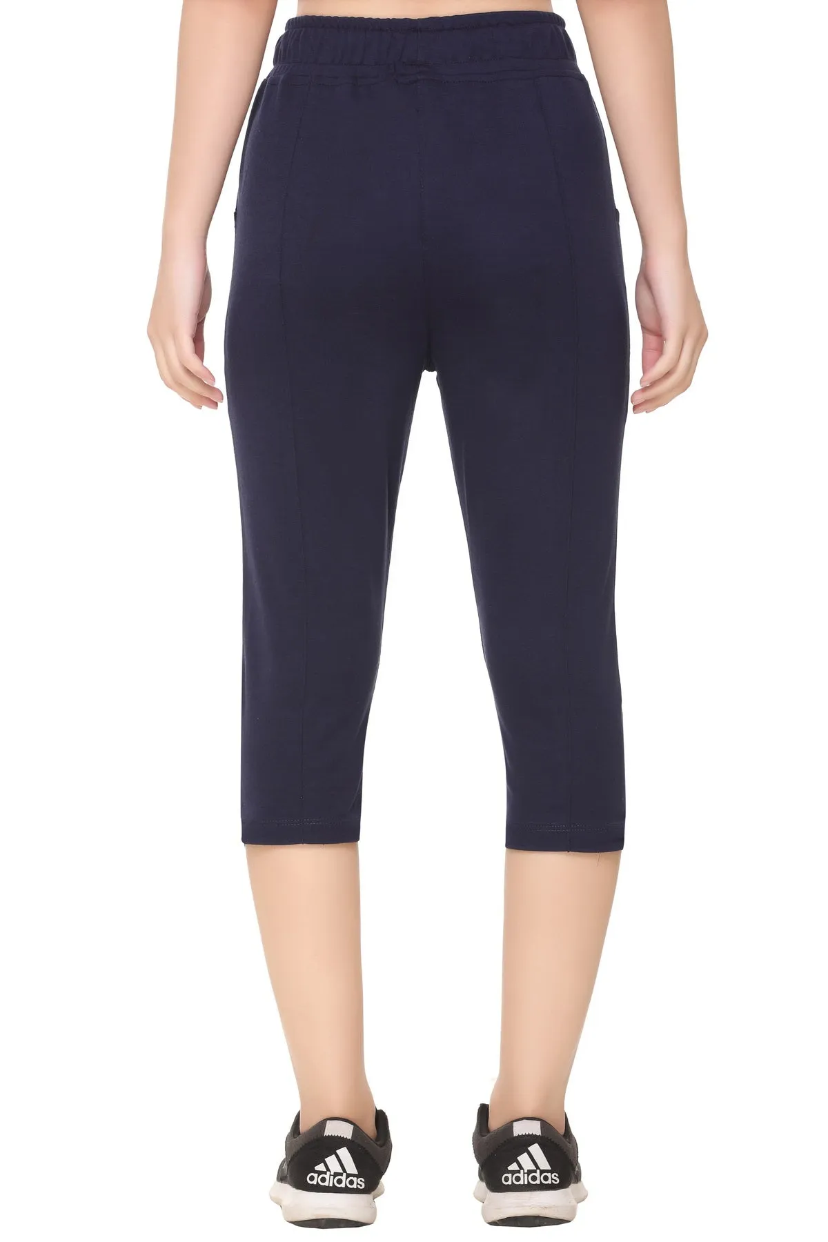 Women Capris - Cotton Capri Pants - Imperial Blue