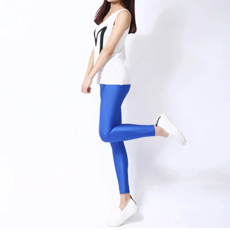 Women Faux Leather Stretchy Skinny Leggings Slim High Waist Pants SM6