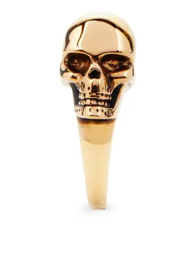 Women`s The Side Skull Ring in Antique Gold