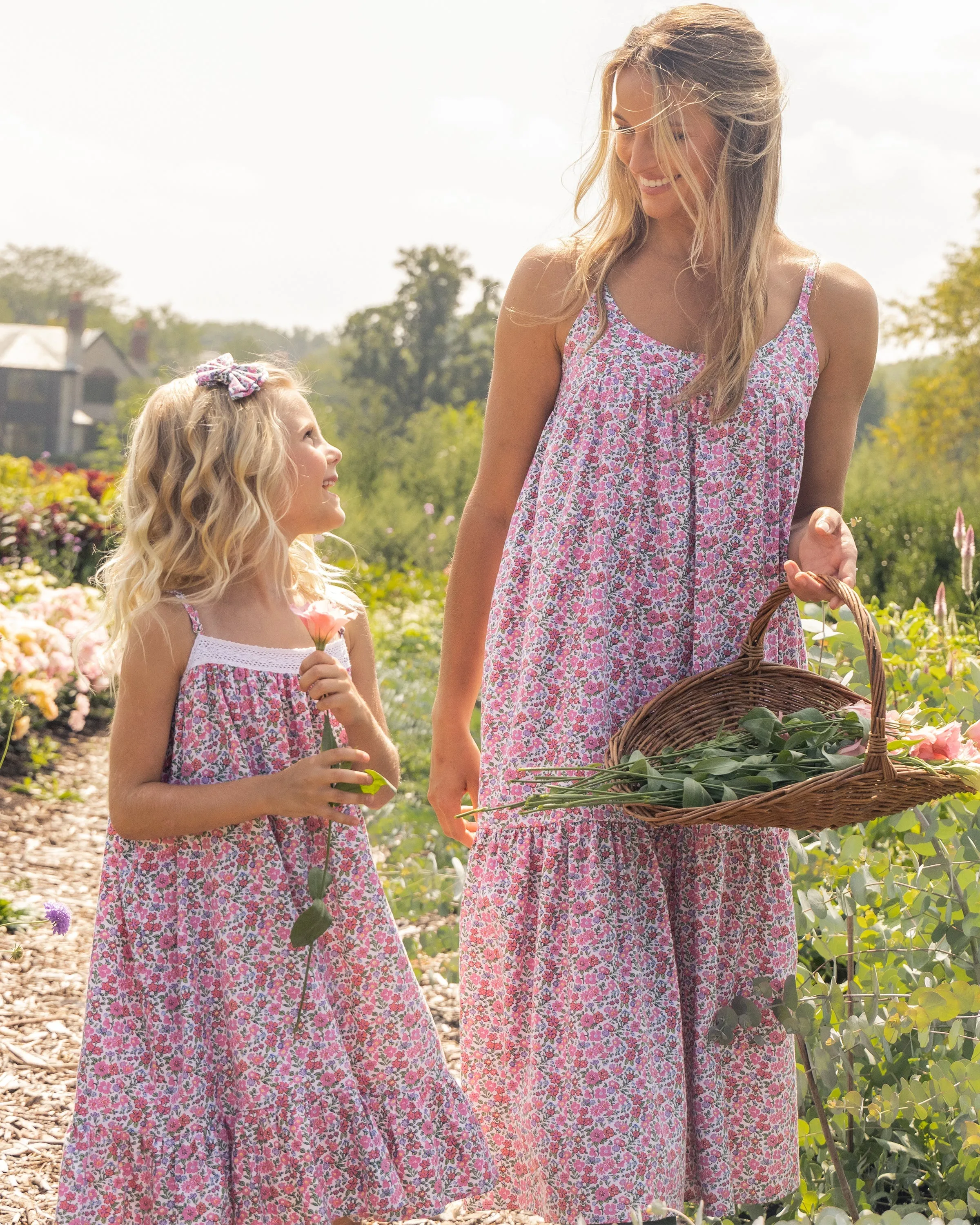 Women's Twill Chloe Nightgown in Fleurs de Rose