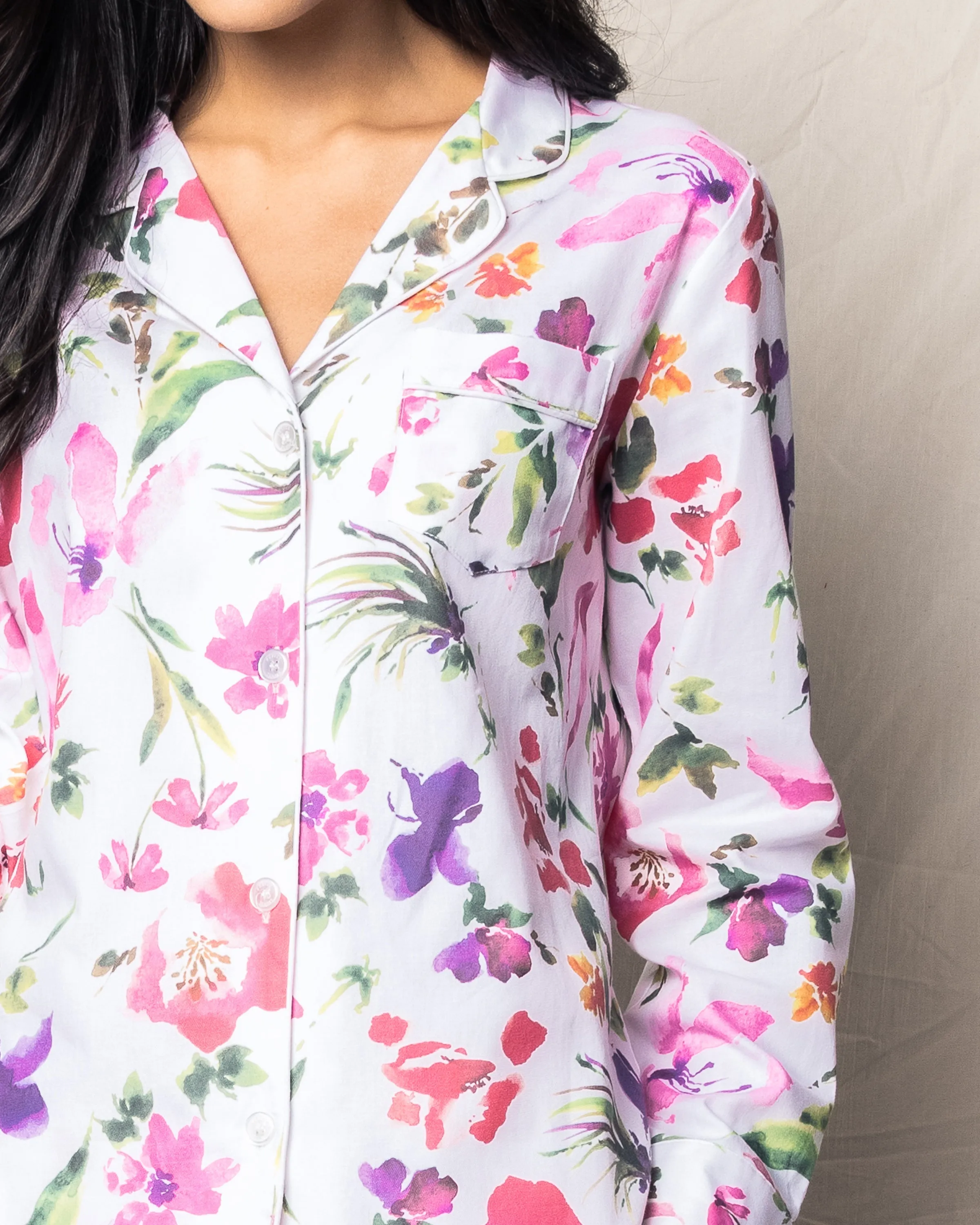 Women's Twill Pajama Set in Gardens of Giverny