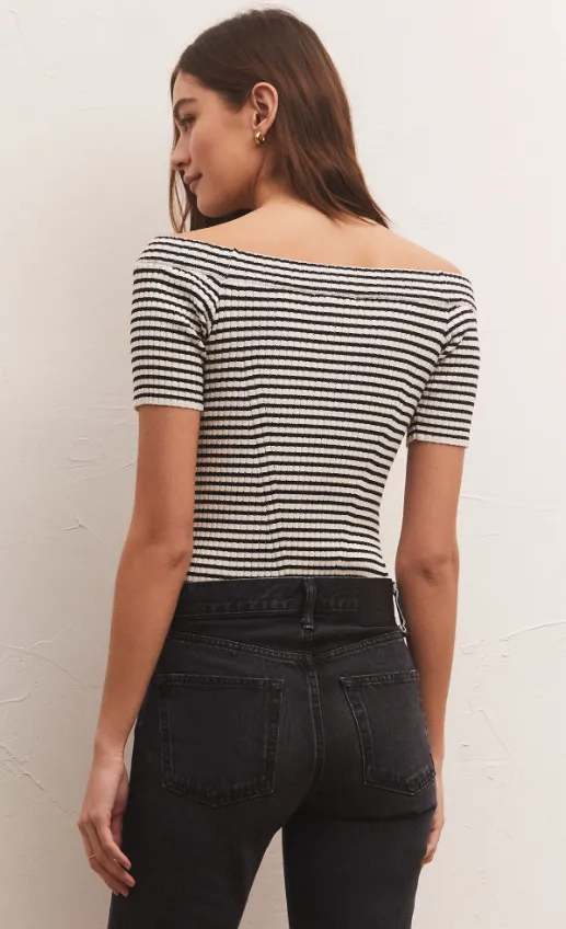 Z Supply Birdie Off Shoulder Stripe Top