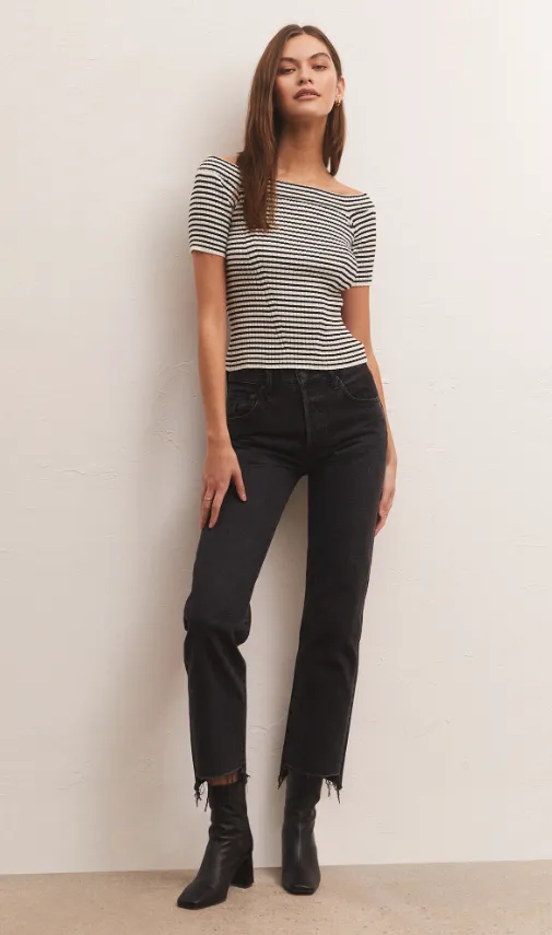 Z Supply Birdie Off Shoulder Stripe Top